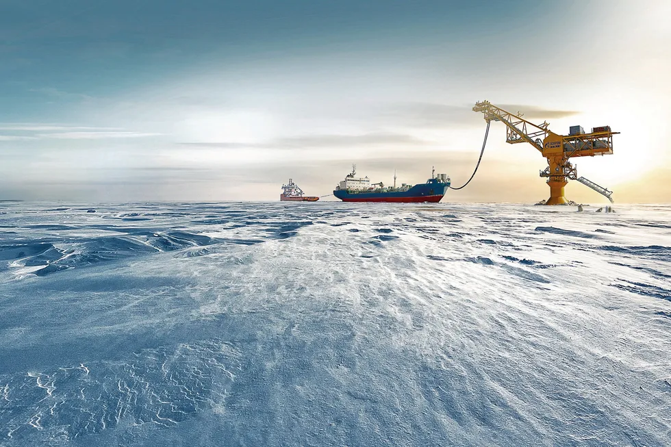 Copycat: the Arctic Gates marine export terminal in Ob Bay near the West Siberia’s Yamal Peninsula serves Gazprom Neft’s Novoport oilfield