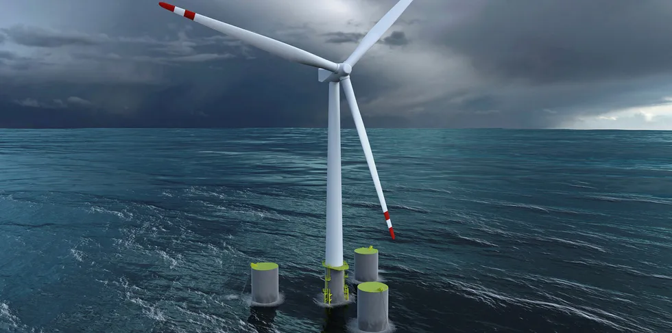 CGI of Dr Techn Olav Olsen's OO-Start floating wind concept