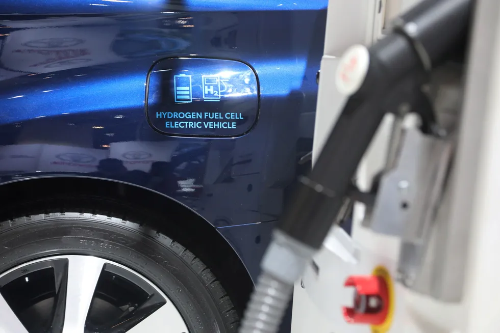 Ready to be filled: a Toyota Mirai hydrogen electric fuel cell car has been certified to operate in Ukraine as the country struggles to become a key hydrogen supplier to central Europe