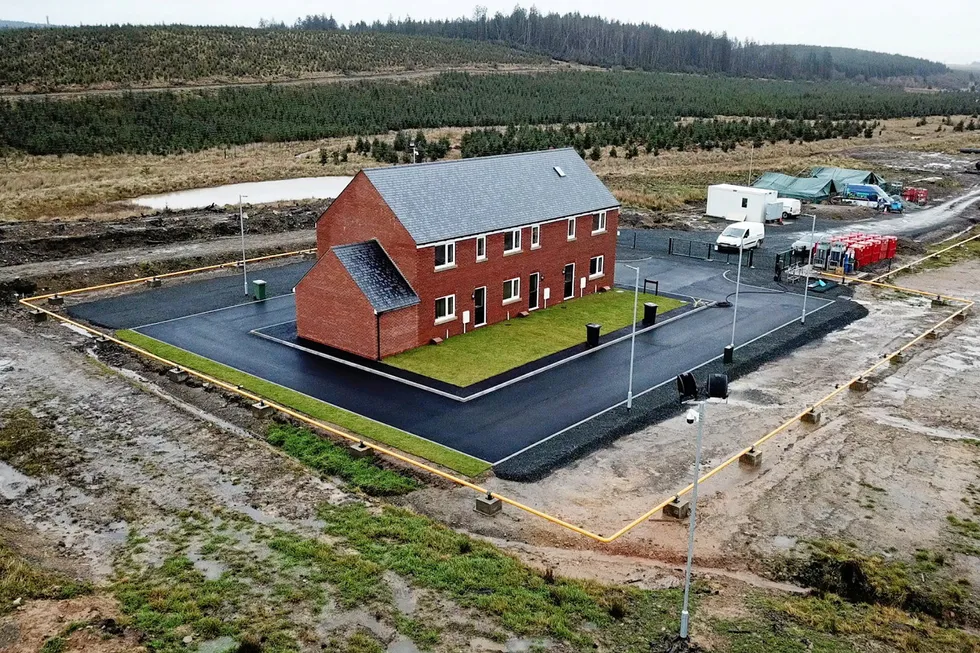 Houses built by DNV in the Netherlands to test hydrogen safety in a domestic setting. Note that the buildings were constructed in a remote area in case of explosions.