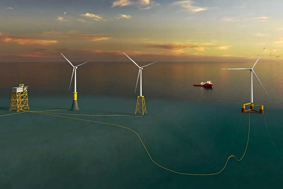 On the drawing board: an artist impression of Aker Solutions's offshore wind solutions