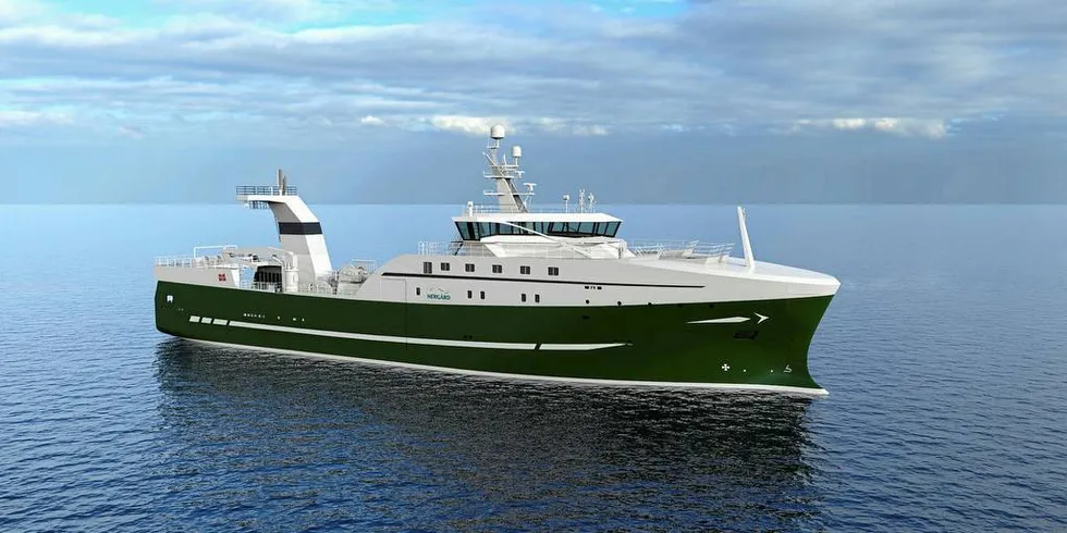 NY TRÅLER: Nergård Havfiske fornyer flåten. Selskapet har inngått en kontrakt på bygging av en ny hekktråler med Vard verdt 400 millioner kroner.Foto: Vard