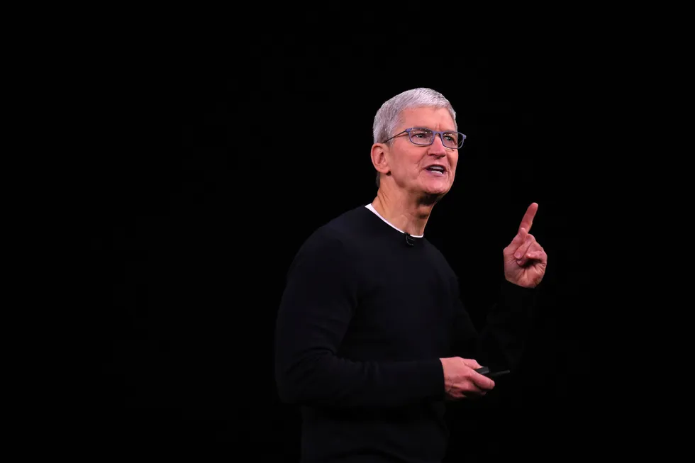 Administrerende direktør i Apple Tim Cook på en konferanse i 2019.