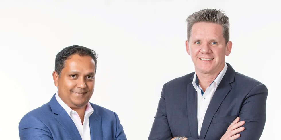 Taprobane Seafood founders Dilan Fernando and Tim O'Reilly. The company has 2,000 full-time employees, predominantly underprivileged women, throughout the northern and northwestern provinces of Sri Lanka.