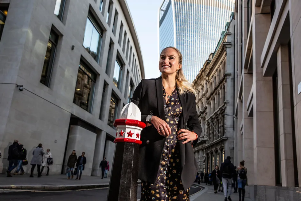 Alexandra Haudemann-Andersen avbildet i City of London i 2019, like før hun flyttet hjem til Norge. Hun har flere ganger sagt at hun vil ha flere opphold i utlandet.