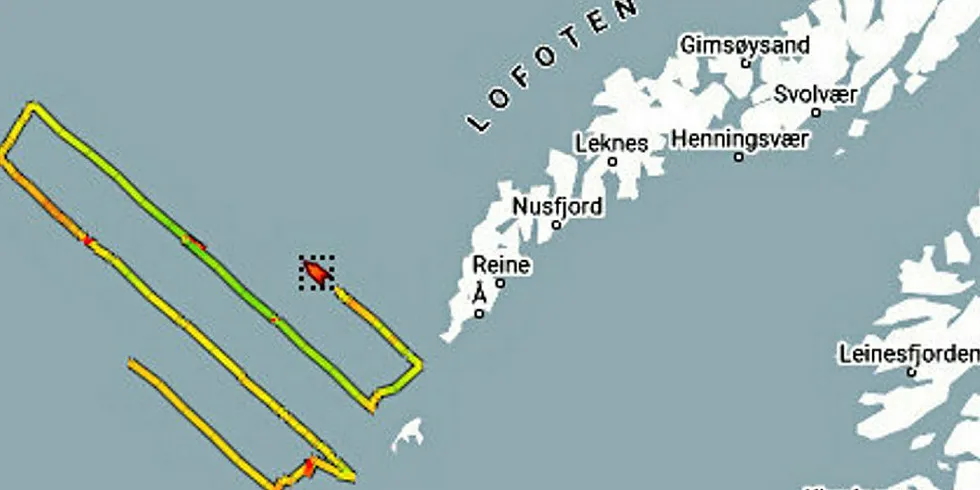 «Johan Hjort» er nå halvveis i skreitoktet og er i skrivende stund i denne posisjonen utenfor Lofoten, ifølge Marine Traffic.