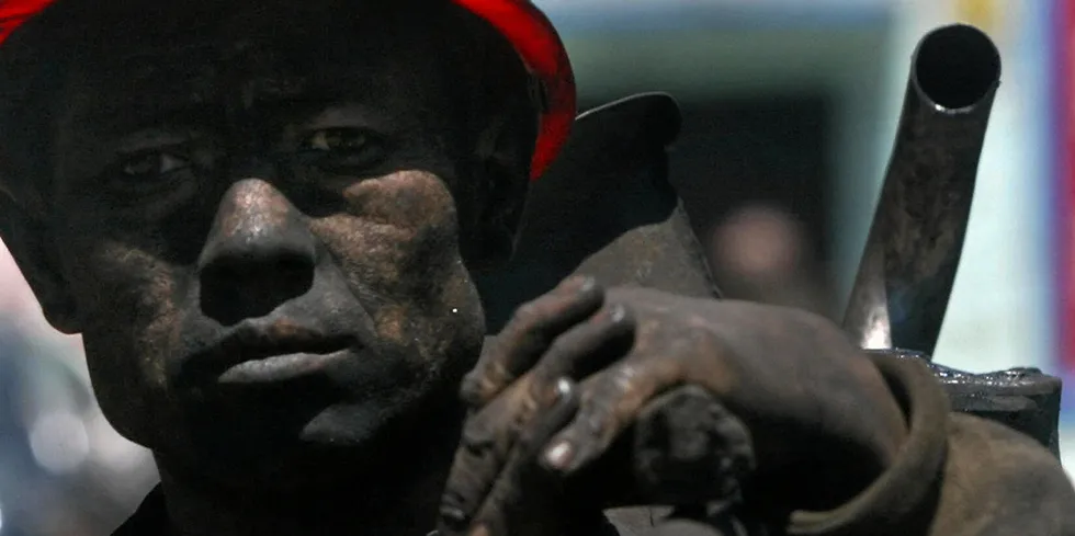 A coal miner in Shanxi province, northern China.