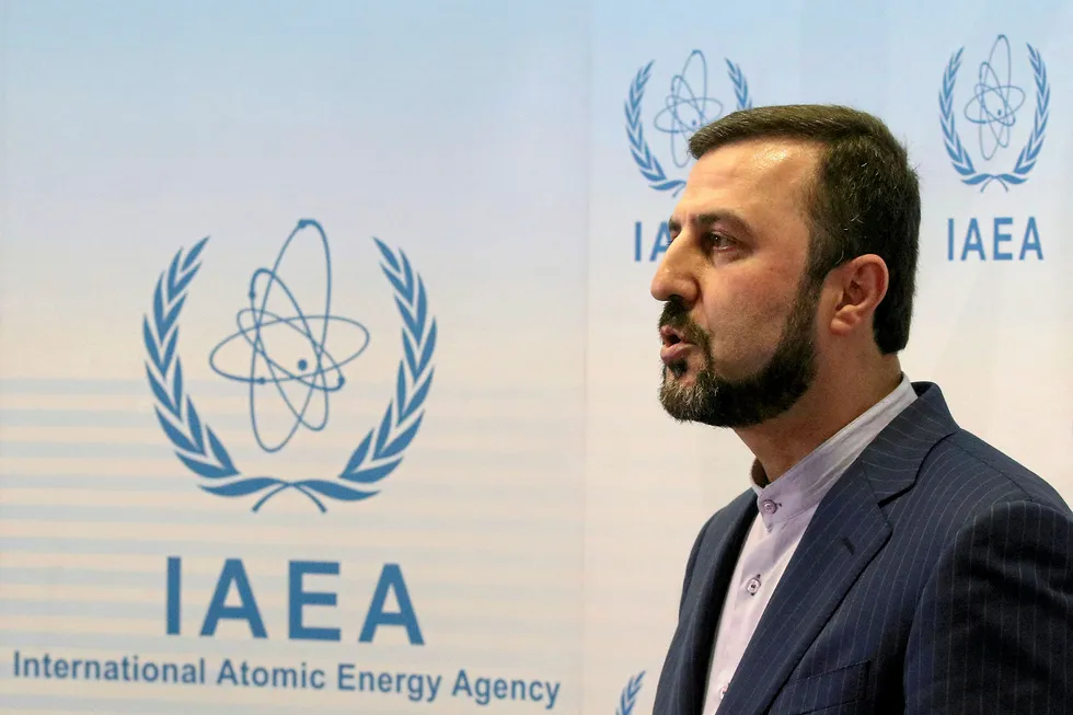 Iran nuclear breach: Iran's Ambassador to the International Atomic Energy Agency, IAEA, Gharib Abadi speaks to the media.