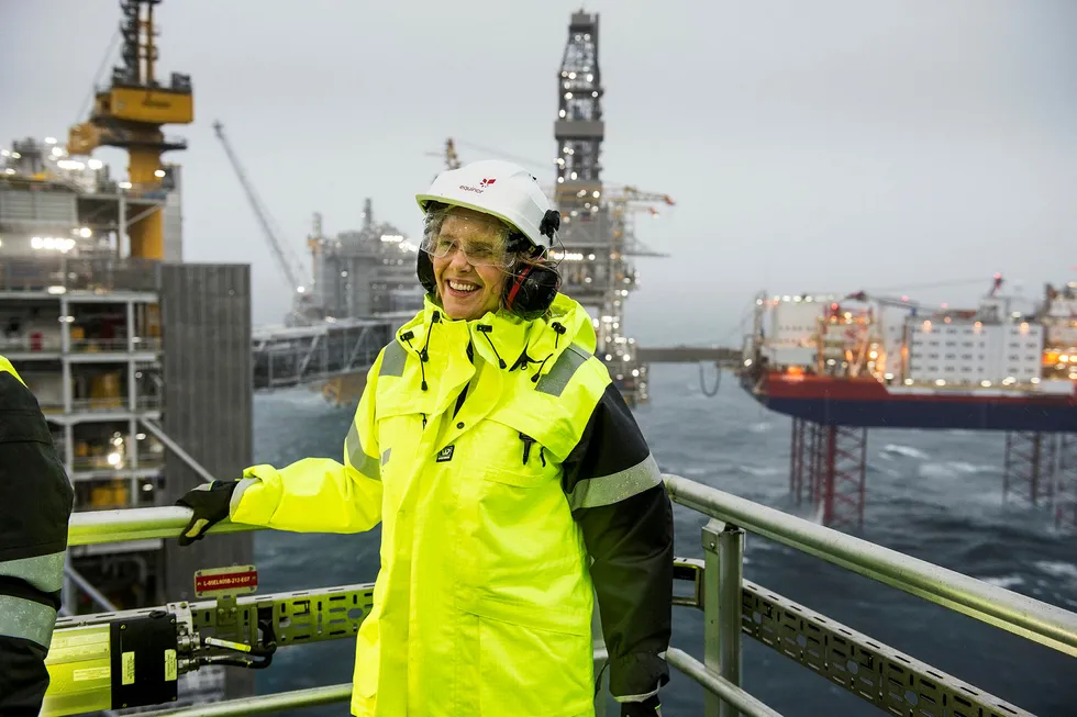 All smiles: Petroleum & Energy Minister Sylvi Listhaug at official opening of Johan Sverdrup