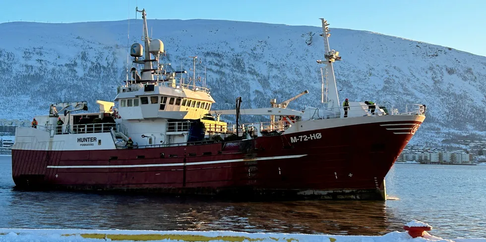 «Hunter» ankom kaien i 13-tiden fredag.