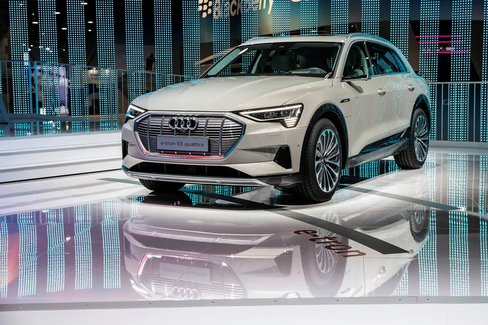 Audi E-tron ble vist under elektronikkmessen i Las Vegas tidligere i januar. De første norske kundene får bilen sin i månedsskiftet februar-mars.