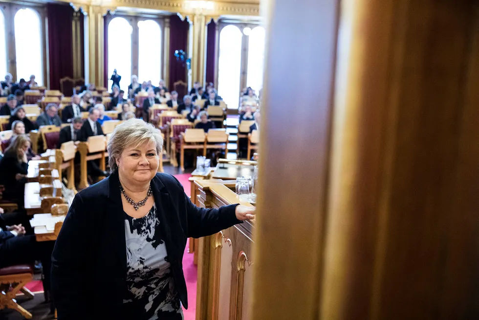 Erna Solberg har stor oppslutning blant folk som Norges statsminister. Foto: Per Thrana