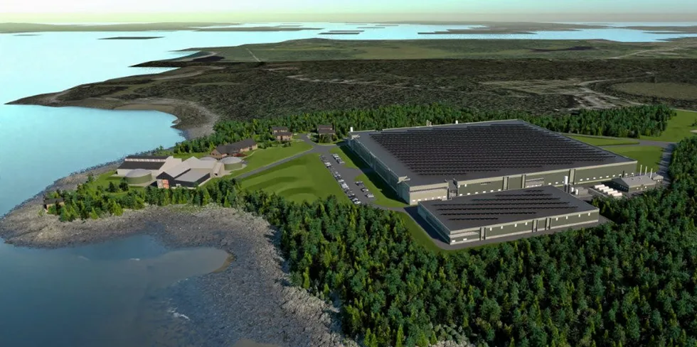 A group is challenging the building of The Kingfish Company's land-based fish farm in Maine.