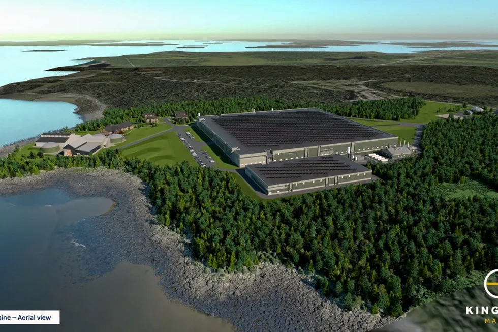 A group is challenging the building of The Kingfish Company's land-based fish farm in Maine.