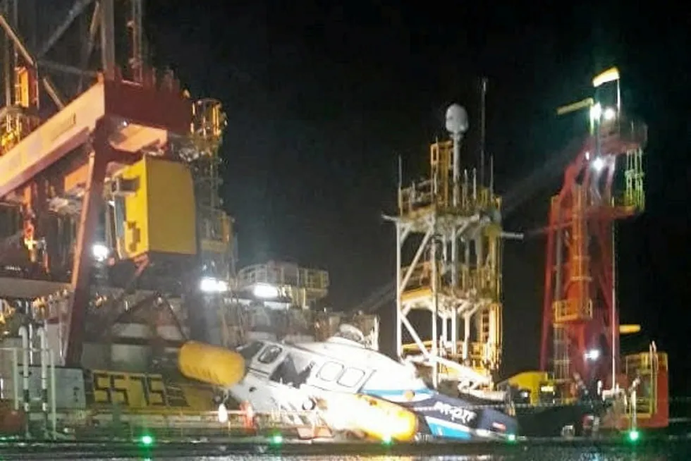 Incident: helicopter crashes on helideck of Diamond Offshore semi-submersible rig Ocean Courage
