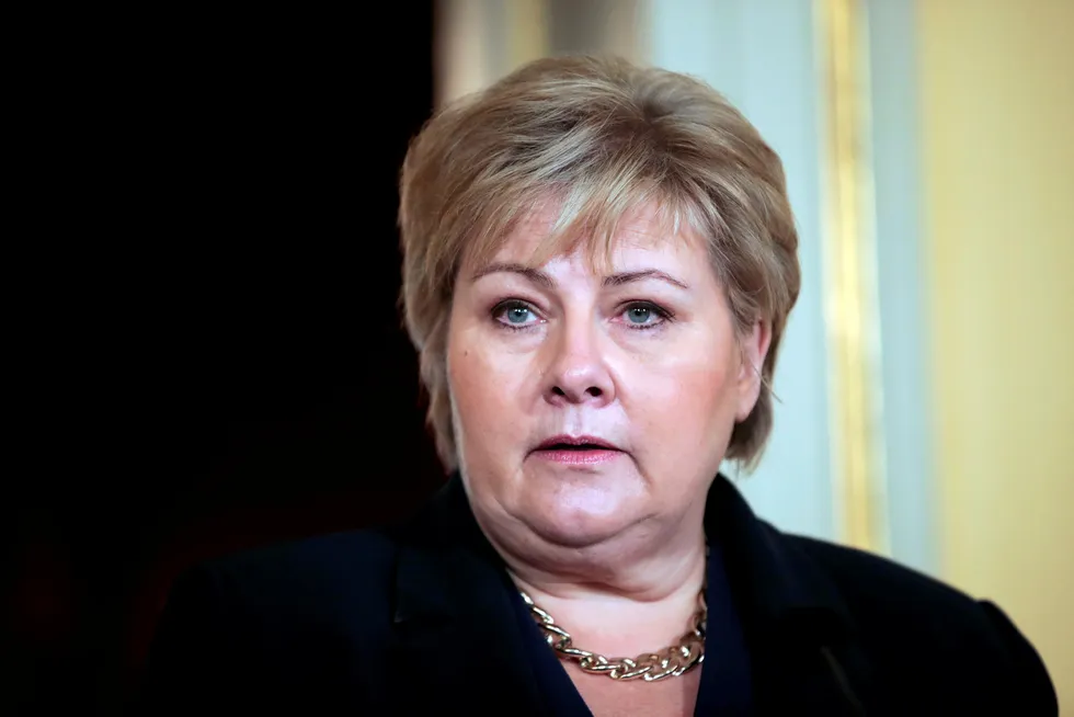 Climate plan: Norway's Prime Minister Erna Solberg