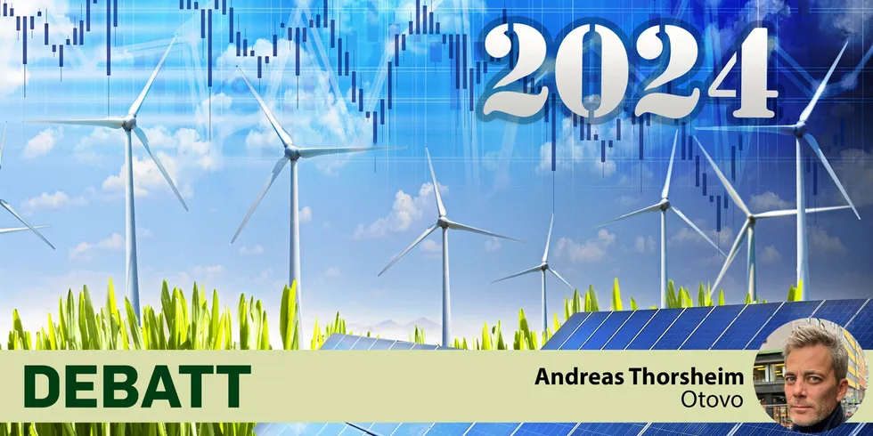Energiprisene for forbrukere vil stige med opptil en tredjedel, spår Otovo-sjef Andreas Thorsheim for 2024.