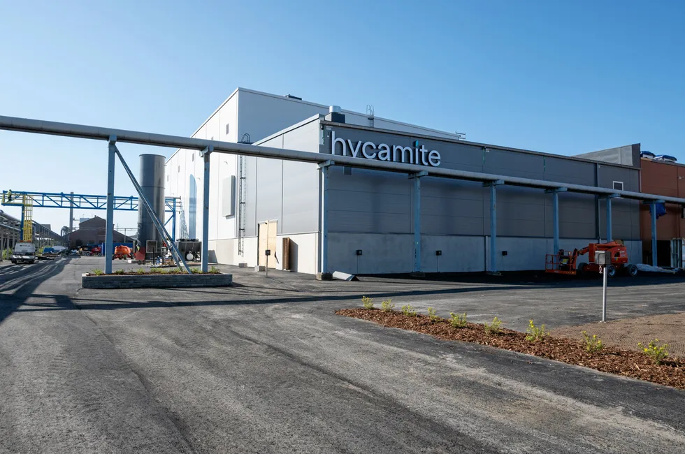 Hycamite's turquoise hydrogen plant in Kokkola, Finland.