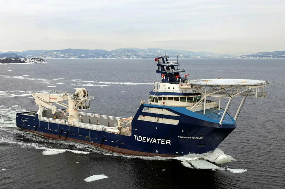 The "Tidewater Enabler" / March 2010/ Photo: Tidewater T. The 96-metre Tidewater Enabler (built 2010) Photo: Tidewater.