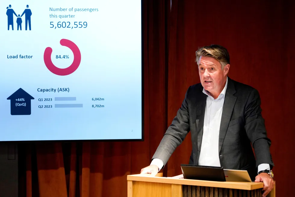 Norwegian-sjef Geir Karlsen er utålmodig etter å betale utbytte, og setter til side en del av overskuddet fra 2022.