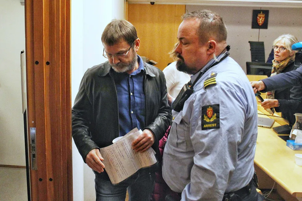 Spionsiktede Mikhail Botsjkarev under fengslingsmøtet i Oslo tingrett torsdag morgen. Russeren løslates i dag fra varetekt.