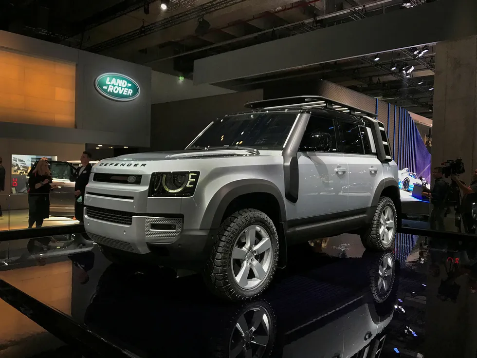 Land Rover Defender ble presentert i Frankfurt høsten 2019. Bilen kommer til Norge før sommeren.