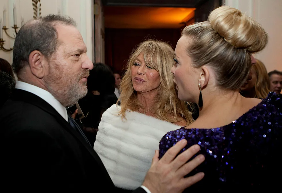 Omfanget og alvorlighetsgraden i Weinstein-historien gjorde Metoo-kampanjen slagkraftig. Her Harvey Weinstein, Goldie Hawn og Kate Hudson. Foto: Andrew Harrer/Bloomberg