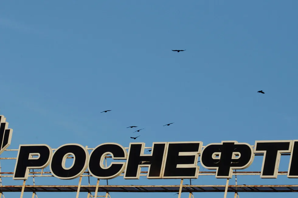 Flying higher: A logo of Russia's oil producer Rosneft is seen on a building in the city of Stavropol