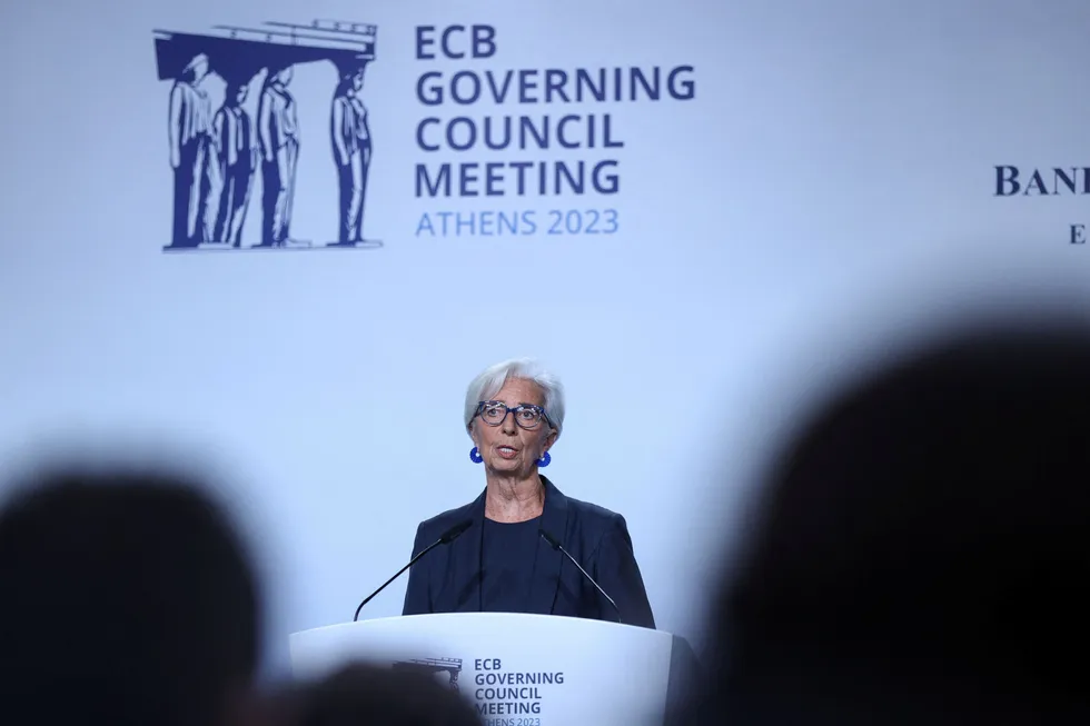 Sentralbanksjef Christine Lagarde i Den europeiske sentralbanken (ECB).
