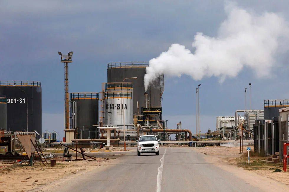 Shut-down: an oil refinery in Zawia, west of Tripoli, Libya