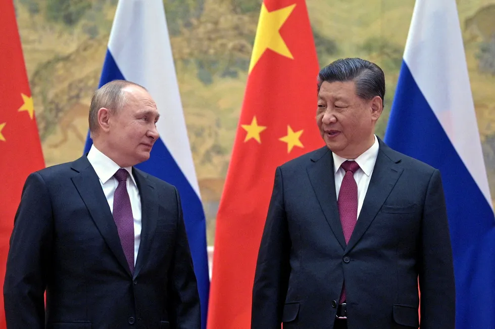 China's president Xi Jinping and Russian leader Vladimir Putin.