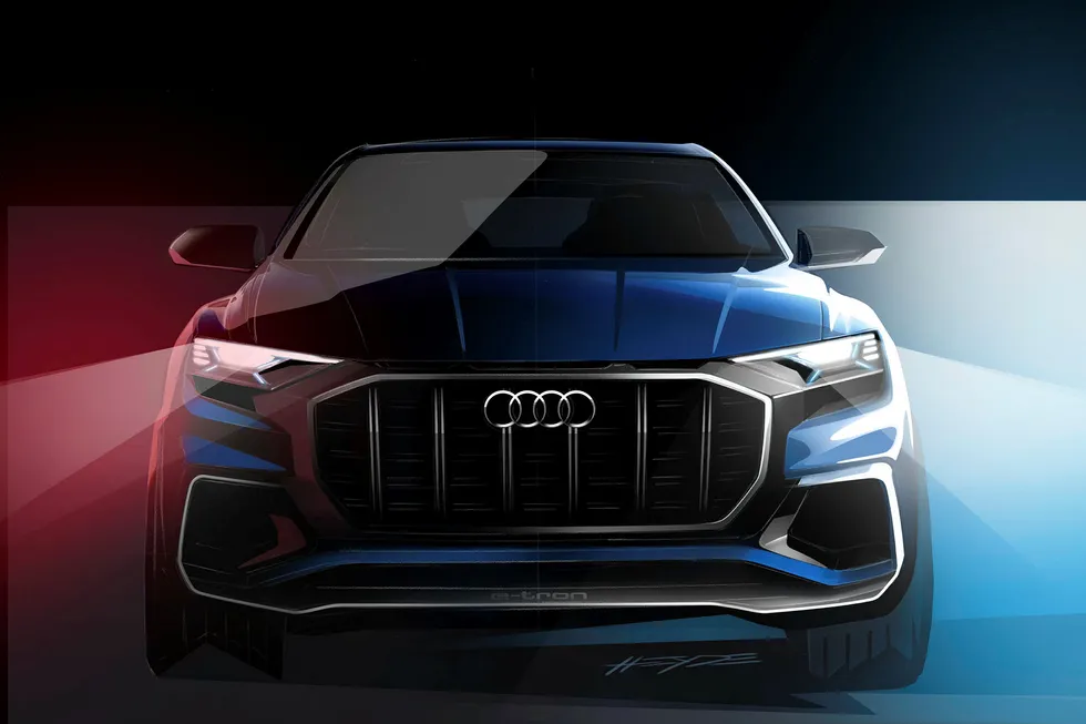 Dette er de første offisielle designskissene av Audi Q8 concept. Foto: Audi