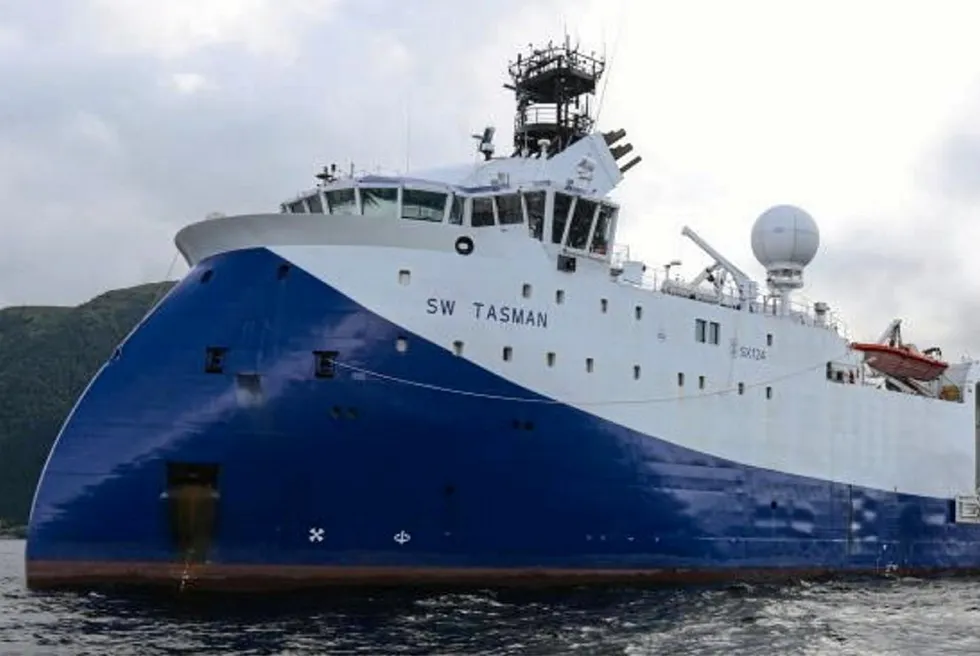 SW Tasman, Sheawater's purpose-built seismic source and dual ROV operations vessel.