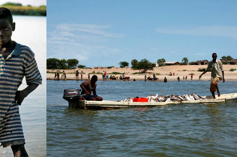 Professor Jeppe Kolding og forskningssjef Tor Næsje mener spredningen av arten niltilapia til stadig flere elver og innsjøer i Afrika, med betydelig norsk bistand, er oppskriften på en miljøkatastrofe. Ung fisker (til venstre) i Øvre Zambezi. Foto: Privat
