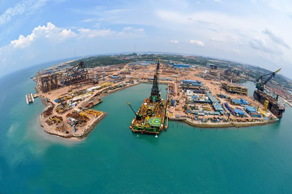 Expansion: McDermott’s yard on Batam Island, Indonesia (pictured) but intended site in Saudi Arabia will be spread across 1.2 million square metres.