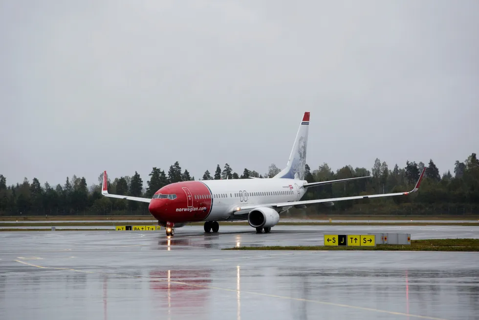 Illustrasjonsbilde av Norwegian-fly på Gardermoen.