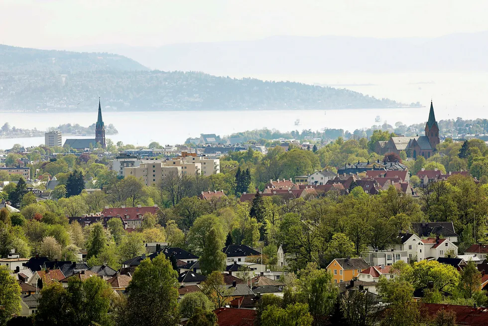 Utsikt over Oslo og Oslofjorden med Nesodden i bakgrunnen. Foto: Gunnar Blöndal