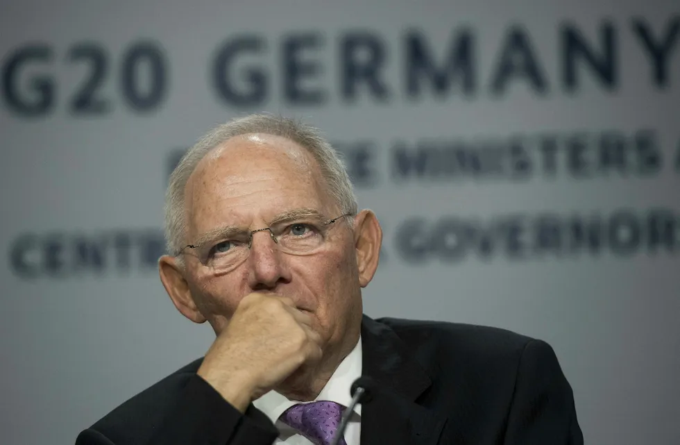 Avtroppende finansminister i Tyskland, Wolfgang Schäuble, er bekymret og ser en gryende ny finanskrise. Foto: Saul Loeb/AFP photo/NTB scanpix