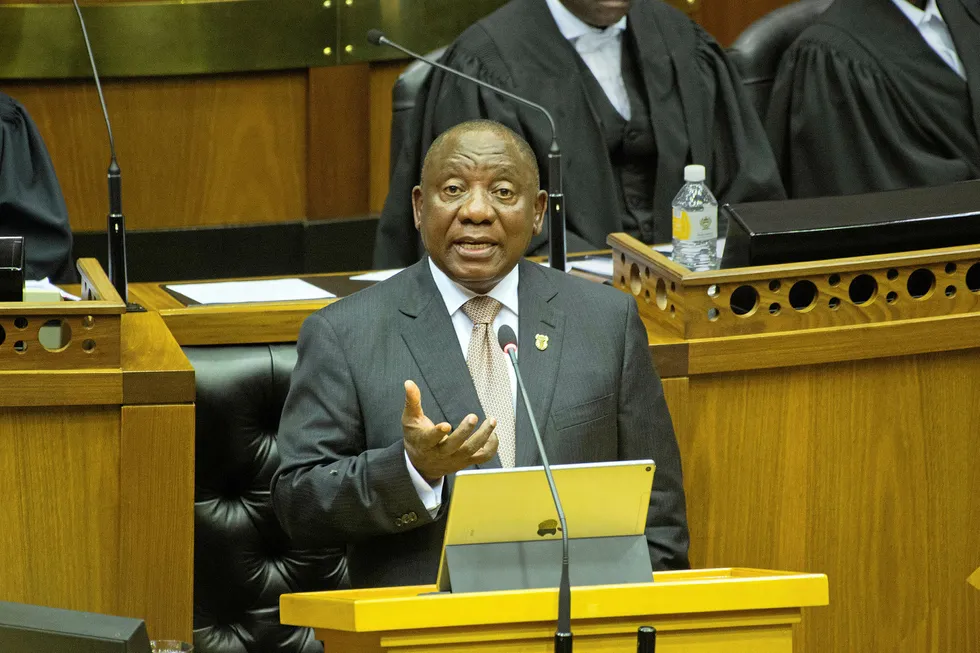 In the spotlight: South African President Cyril Ramaphosa delivers his State of the Nation address