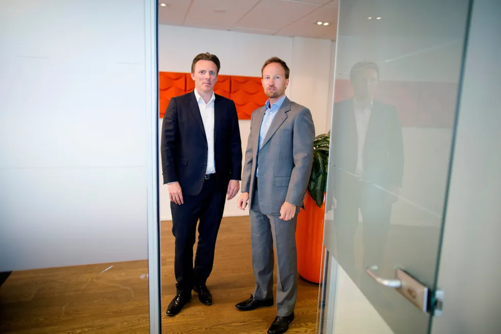 EQT ledes av nordmannen Christian Sinding, (t.h). Norske Anders Misund (t.v.) er Norden-sjef og sentral partner i oppkjøpsfondet.