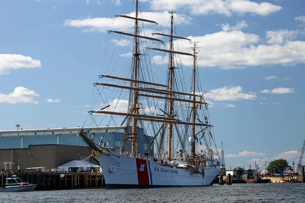 Mayflower Wind. Coast guard sailing vessel in New Bedford, Massachusetts.