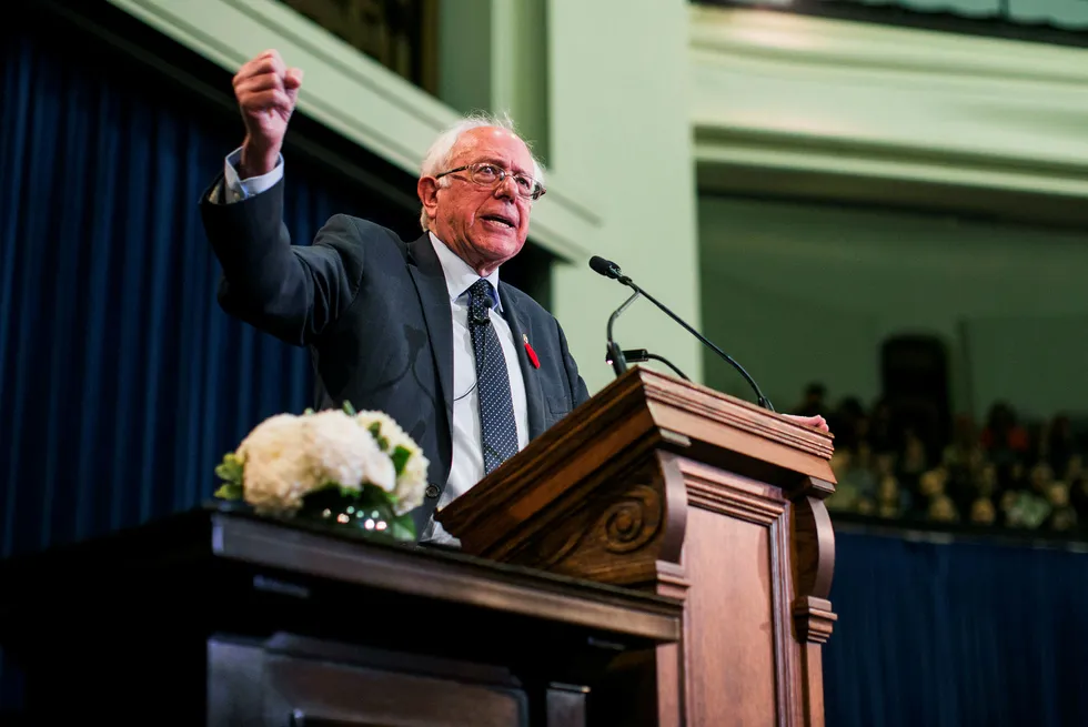 Senator Bernie Sanders under en tale han holdt i Toronto i Canada tidligere i år. Foto: AP/NTB Scanpix Foto: AP/NTB Scanpix