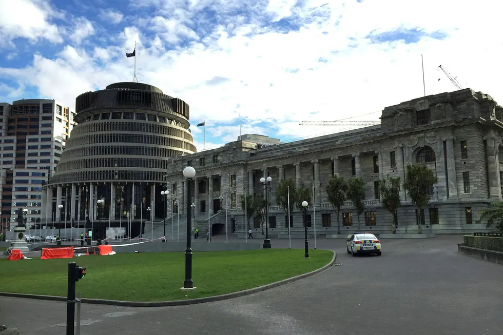 Political changes: the parliament building in Wellington, New Zealand