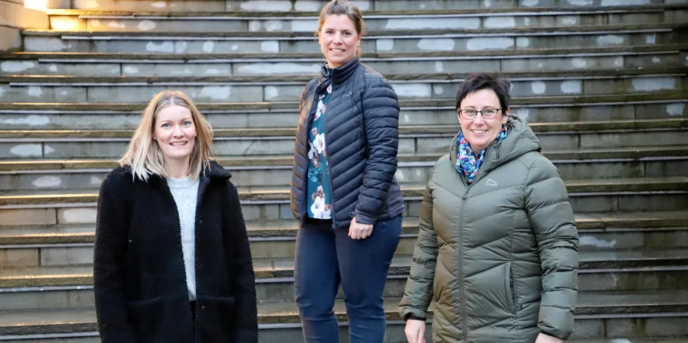 Disse er med fra Mørefosking: Forskningsleder og prosjektleder Wenche Emblem Larssen (t.v.), forskningssjef Linn Kristin Akslen-Hoel og administrerende direktør Agnes Christine Gundersen.