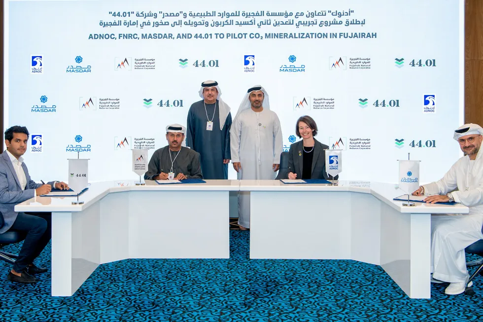 Solid concept: Adnoc partners with Oman based technology firm 44.01 are planning to mineralise carbon dioxide.