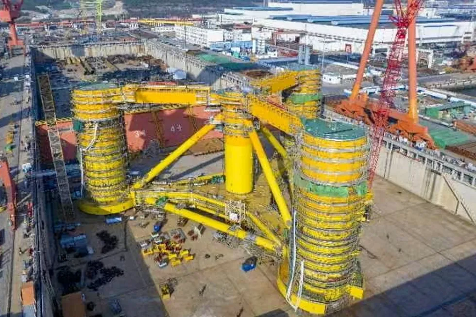 Finished: COOEC has completed China’s first deep-water wind floater.