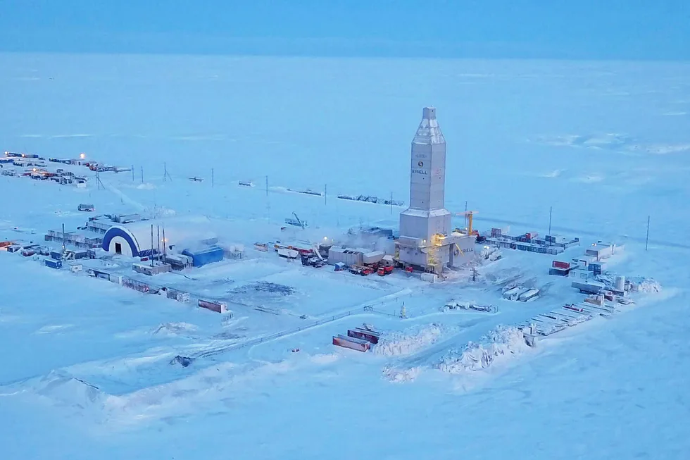 Drilling rush: a winterised land rig on the Gydan Peninsula in Russia