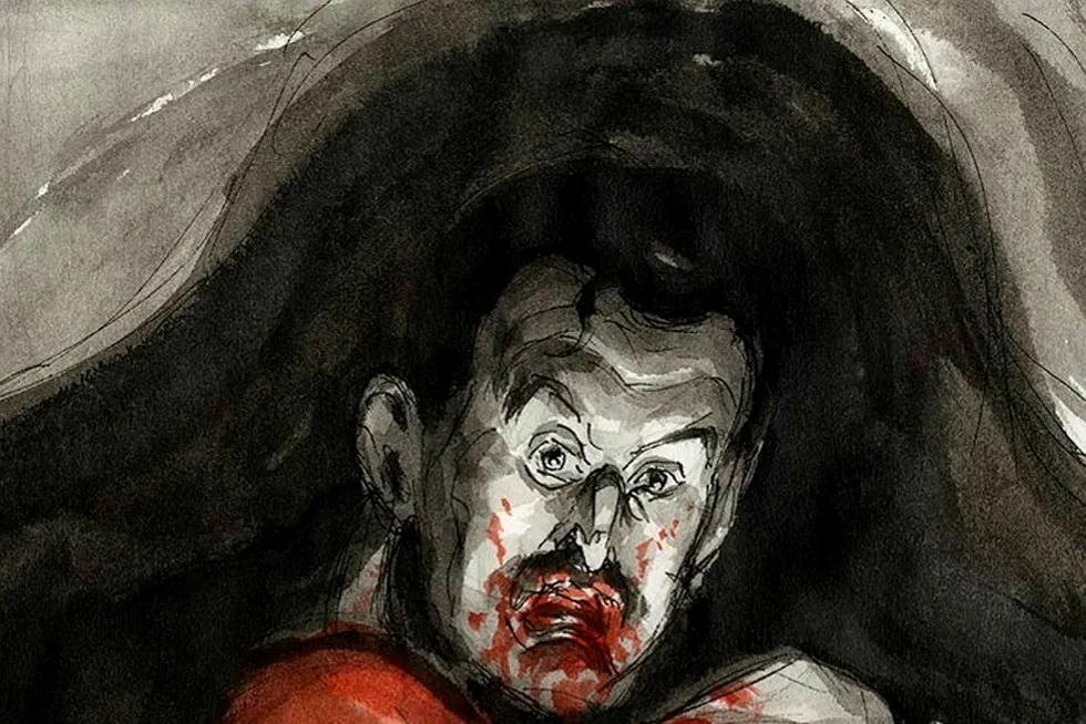 Pastisj. Steffen Kvernelands variant av «Vampyr», et av Edvard Munchs mest kjente malerier. Foto: Steffen Kverneland/Cappelen Damm