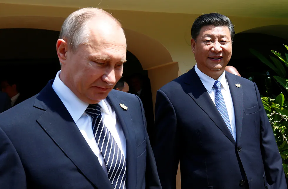 Russlands president Vladimir Putin og Kinas president Xi Jinping. Foto: Reuters/Danish Siddiqui