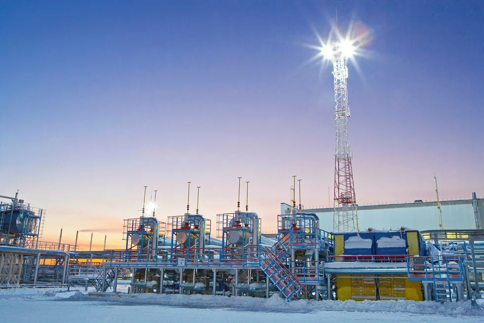 Deep riches: Achim gas processing facilities at the Urengoy field in Russia